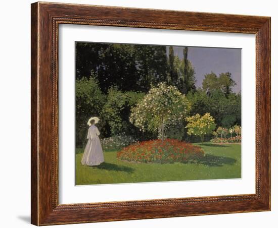 Lady in the Garden, 1867-Claude Monet-Framed Giclee Print