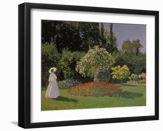 Lady in the Garden, 1867-Claude Monet-Framed Giclee Print