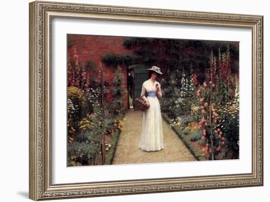 Lady in the Garden-Edmund Blair Leighton-Framed Art Print