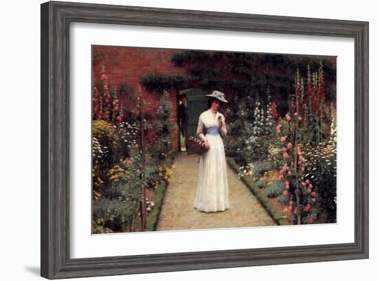 Lady in the Garden-Edmund Blair Leighton-Framed Art Print