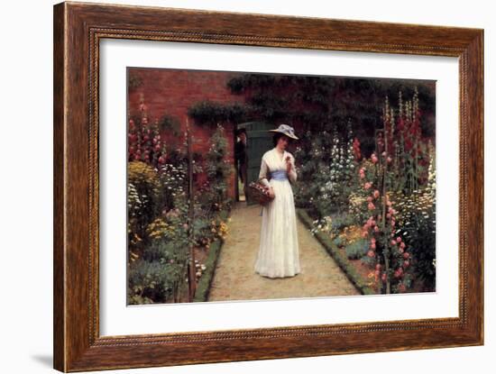 Lady in the Garden-Edmund Blair Leighton-Framed Art Print