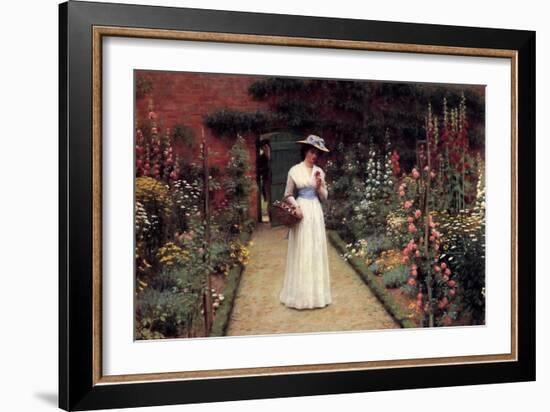 Lady in the Garden-Edmund Blair Leighton-Framed Art Print