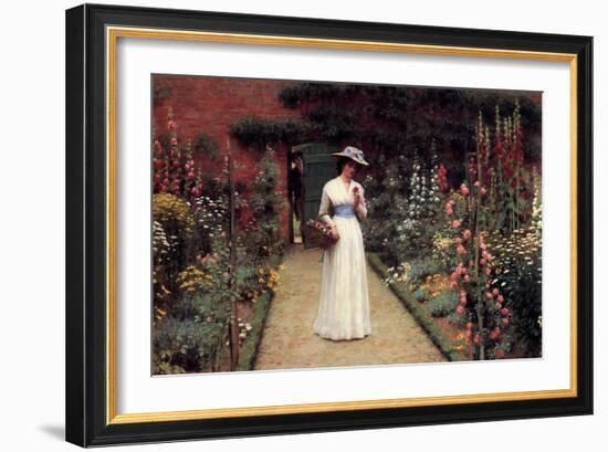 Lady in the Garden-Edmund Blair Leighton-Framed Art Print