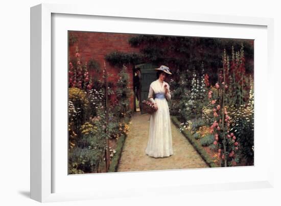 Lady in the Garden-Edmund Blair Leighton-Framed Premium Giclee Print