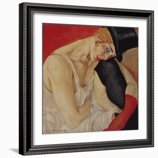 Lady in Top Hat, 1919-Boris Dmitryevich Grigoriev-Framed Giclee Print