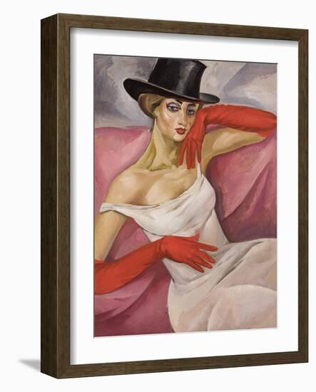 Lady in Top Hat-Boris Dmitryevich Grigoriev-Framed Giclee Print