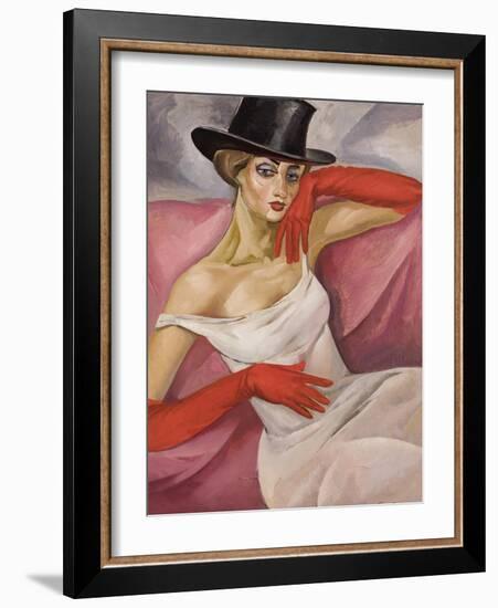 Lady in Top Hat-Boris Dmitryevich Grigoriev-Framed Giclee Print