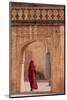 Lady in Traditional Dress Walking Through a Gateway in the Amber Fort Near Jaipur, Rajasthan, India-Martin Child-Mounted Photographic Print