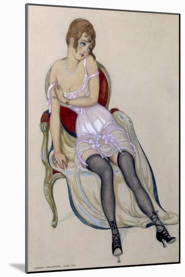 Lady in Underwear, 1917 (W/C)-Gerda Marie Frederike Wegener-Mounted Giclee Print