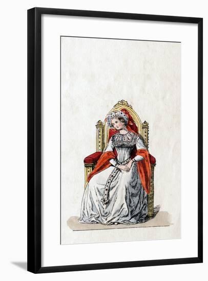 Lady-In-Waiting, Costume Design for Shakespeare's Play, Henry VIII, 19th Century-null-Framed Giclee Print