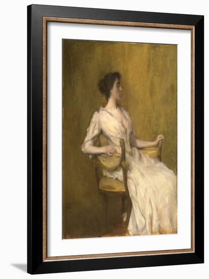 Lady in White, C.1901 (Oil on Panel)-Thomas Wilmer Dewing-Framed Giclee Print