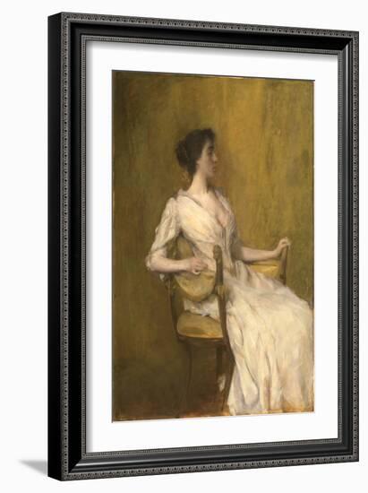 Lady in White, C.1901 (Oil on Panel)-Thomas Wilmer Dewing-Framed Giclee Print