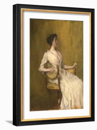 Lady in White, C.1901 (Oil on Panel)-Thomas Wilmer Dewing-Framed Giclee Print