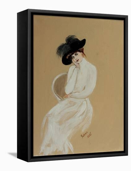 Lady in White on Chair, 2015-Susan Adams-Framed Premier Image Canvas