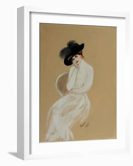 Lady in White on Chair, 2015-Susan Adams-Framed Giclee Print