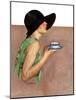 "Lady in Wide Brim Hat Holding Tea Cup,"March 24, 1928-Penrhyn Stanlaws-Mounted Giclee Print