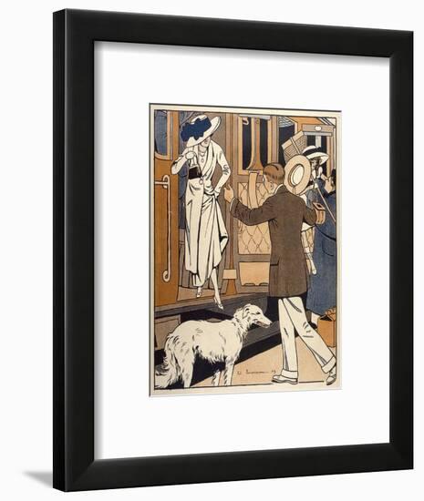 Lady is Welcomed as She Arrives at a Station-Ed Touraine-Framed Art Print