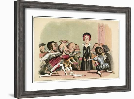 Lady Jane Dudley Pressed to Accept the Crown-Richard Doyle-Framed Giclee Print