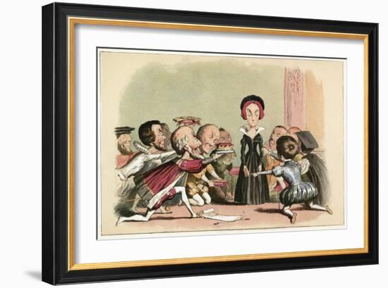 Lady Jane Dudley Pressed to Accept the Crown-Richard Doyle-Framed Giclee Print