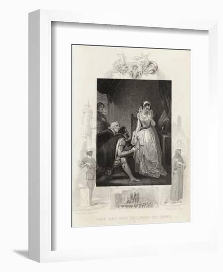 Lady Jane Grey Declining the Crown-J. Rogers-Framed Art Print