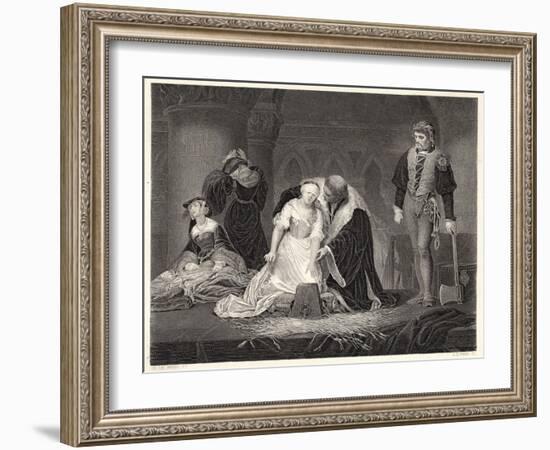 Lady Jane Grey Queen for Nine Days is Beheaded at the Tower of London on Charges of Treason-Harry Payne-Framed Art Print