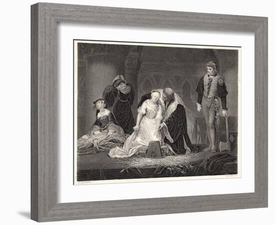 Lady Jane Grey Queen for Nine Days is Beheaded at the Tower of London on Charges of Treason-Harry Payne-Framed Art Print