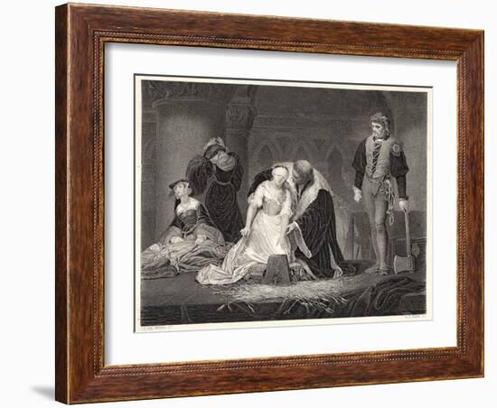 Lady Jane Grey Queen for Nine Days is Beheaded at the Tower of London on Charges of Treason-Harry Payne-Framed Art Print