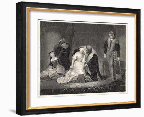 Lady Jane Grey Queen for Nine Days is Beheaded at the Tower of London on Charges of Treason-Harry Payne-Framed Art Print