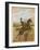 Lady Jumping a Wall Side Saddle on a Brown Horse-C.b. Herberte-Framed Photographic Print