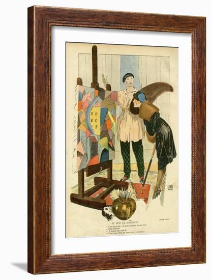 Lady Likes a Painting-Georges Leonnec-Framed Art Print