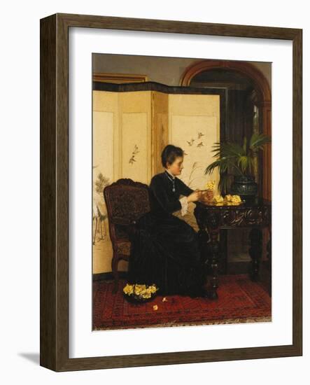 Lady Making Posies from Primroses, 1887 (Oil on Panel)-Jessica Hayllar-Framed Giclee Print