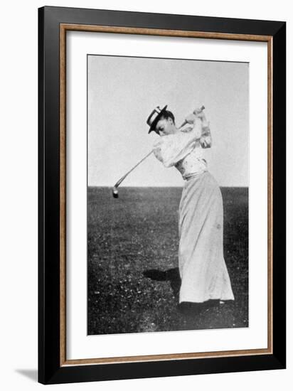 Lady Margaret Scott (1875-1938) Showing Her Graceful But Powerful Swing, Winner of the First…-null-Framed Giclee Print