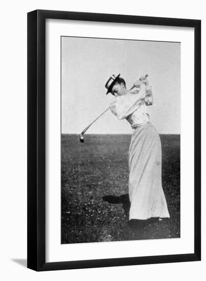 Lady Margaret Scott (1875-1938) Showing Her Graceful But Powerful Swing, Winner of the First…-null-Framed Giclee Print