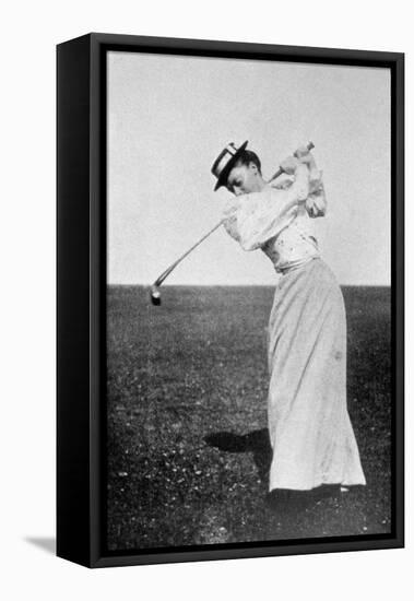 Lady Margaret Scott (1875-1938) Showing Her Graceful But Powerful Swing, Winner of the First…-null-Framed Premier Image Canvas