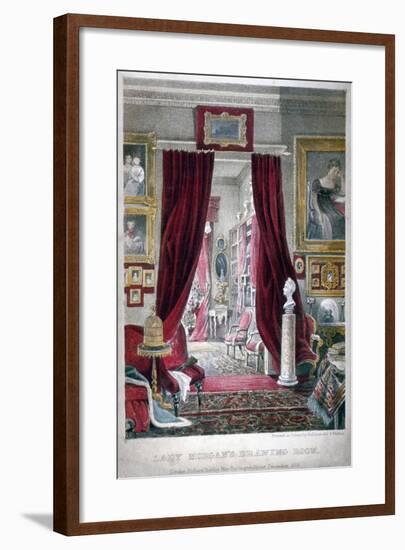 Lady Morgan's Drawing Room, No 11 William Street, Lowndes Square, Chelsea, London, 1858-null-Framed Giclee Print