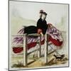 Lady Negotiates a Gate Hand-Colored Print-W.H.J. Carter-Mounted Giclee Print