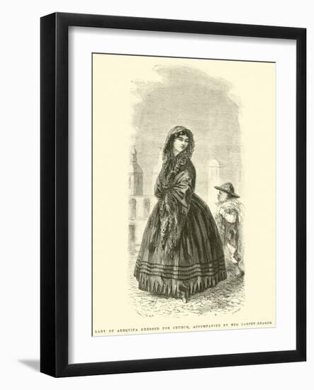 Lady of Arequipa Dressed for Church, Accompanied by Her Carpet-Bearer-Édouard Riou-Framed Giclee Print