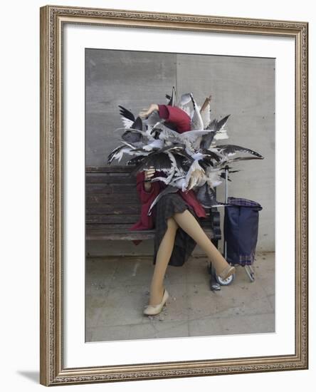 Lady of the Gulls-Banksy-Framed Giclee Print