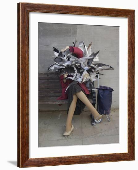 Lady of the Gulls-Banksy-Framed Giclee Print