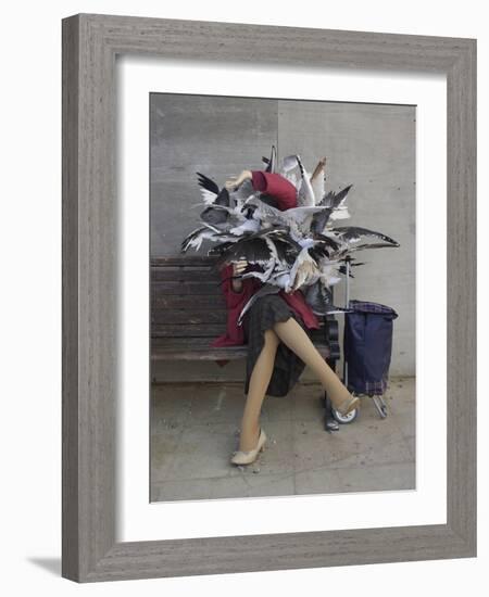 Lady of the Gulls-Banksy-Framed Giclee Print