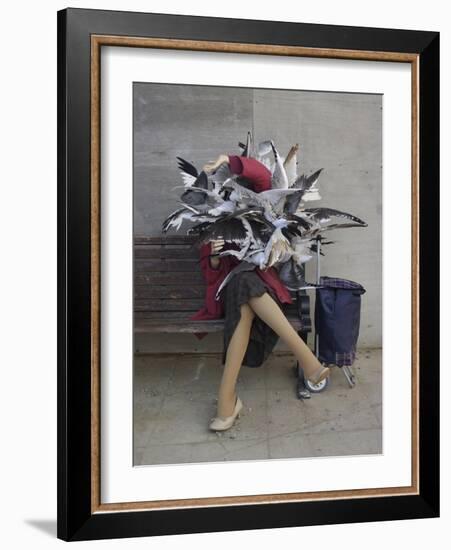 Lady of the Gulls-Banksy-Framed Giclee Print