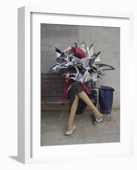 Lady of the Gulls-Banksy-Framed Giclee Print