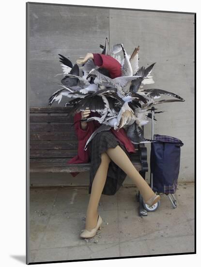 Lady of the Gulls-Banksy-Mounted Giclee Print