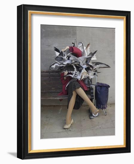 Lady of the Gulls-Banksy-Framed Giclee Print