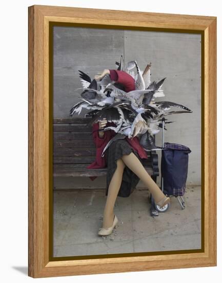 Lady of the Gulls-Banksy-Framed Premier Image Canvas