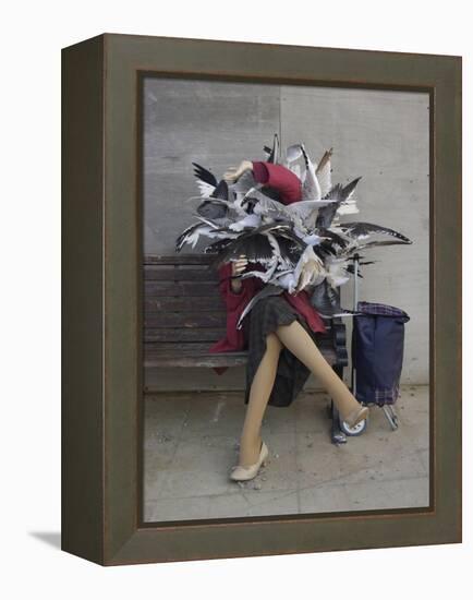 Lady of the Gulls-Banksy-Framed Premier Image Canvas