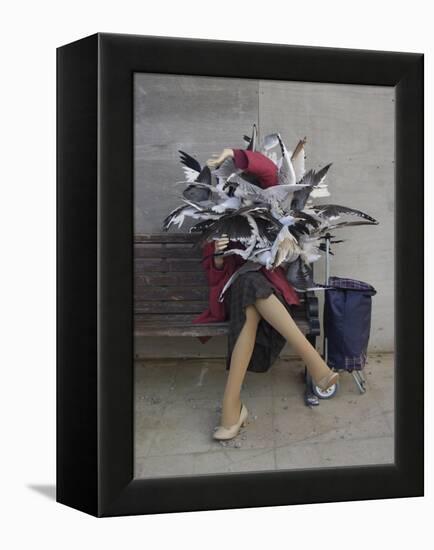 Lady of the Gulls-Banksy-Framed Premier Image Canvas