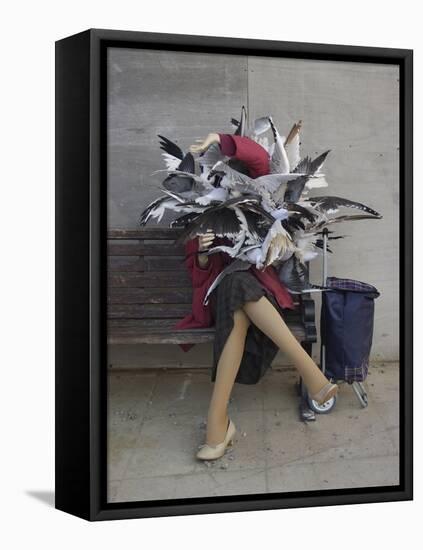 Lady of the Gulls-Banksy-Framed Premier Image Canvas