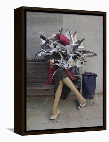 Lady of the Gulls-Banksy-Framed Premier Image Canvas