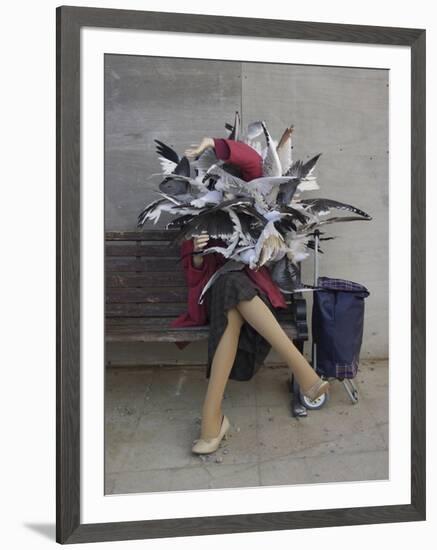 Lady of the Gulls-Banksy-Framed Giclee Print